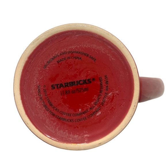 Starbucks 2014 Collector Red Burst Gold Letters 17.8oz Coffee Mug - Picture 5 of 5